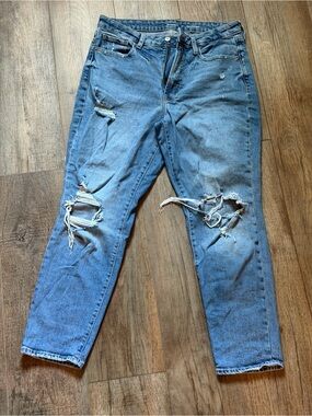 Old navy high rise og straight secret slim pockets, distressed - size 12